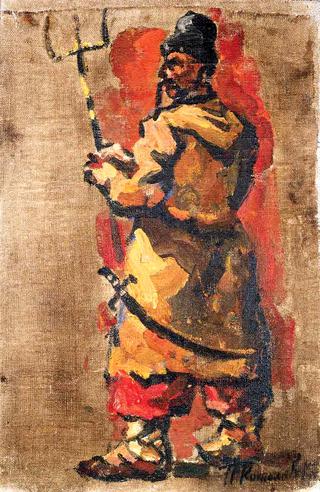 Triptych. Cossack with a fork