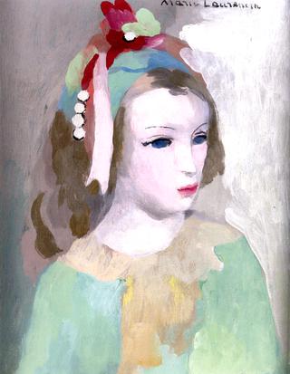 Young Girl with Flowers and Pearls in Her Hair