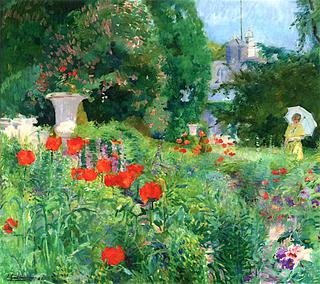 Elegant Lady in a Field of Poppies