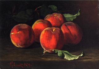 Table Top Still Life of Peaches