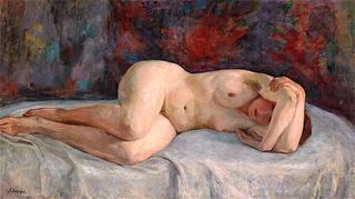 Reclining Nude with Crossed Arms