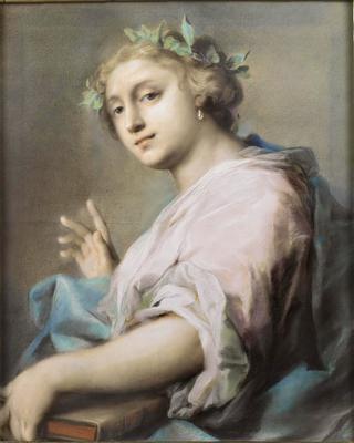 An Allegorical Figure of a Young Woman Wearing a Laurel Crown