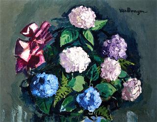 Pink and Blue Hydrangeas