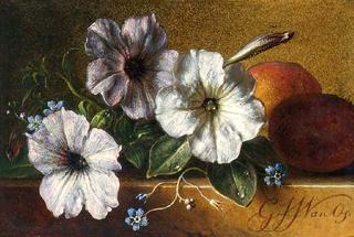 A Still Life With Flowers And Fruit