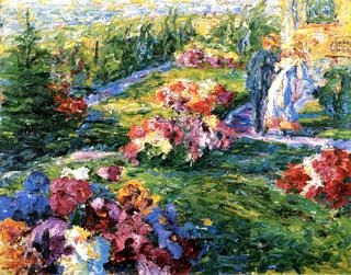 Flower Garden, Man and Woman