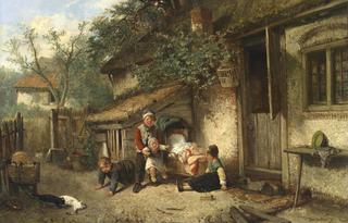 Children Playing with Kittens