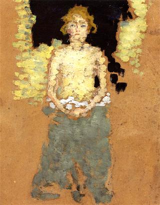 Young Woman with Bare Torso