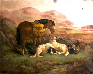 Landscape with Panniered Horse