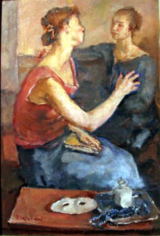 Two Figures in an Interior