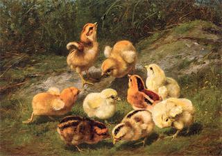 Nine Chicks and Leaf