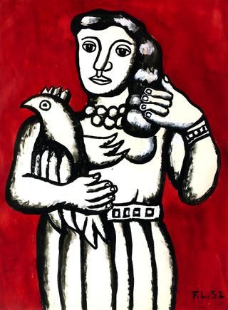 Woman with Parrot