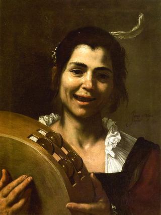 Girl with Tambourine