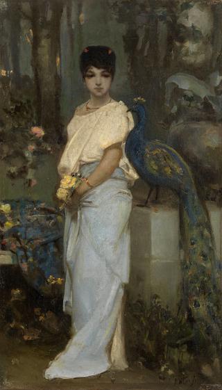 Portrait of a Young Lady with a Peacock