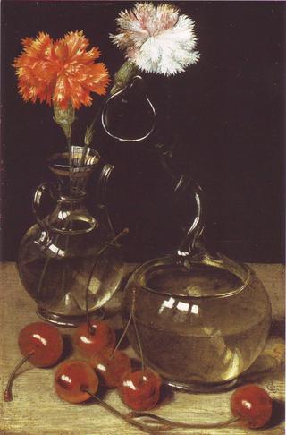 Still-life with Carnation and Cherries