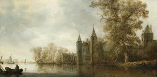 River Landscape with a Medieval Fortification