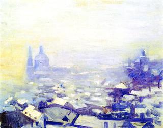 Snow over Prague
