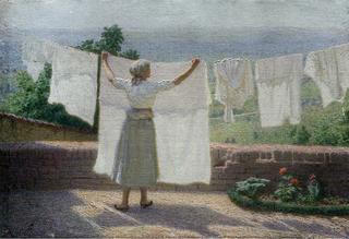 Stretching clothes in the sun