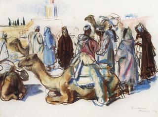 Market with Camels. Marrakesh