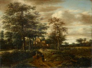 A Forest Landscape with Riders