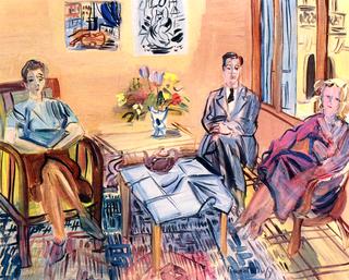 Three Figures Taking Tea in the Studio at Perpignan