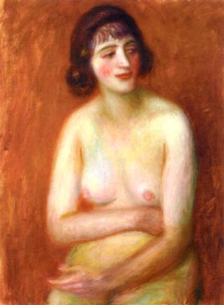 Nude with Orange Background
