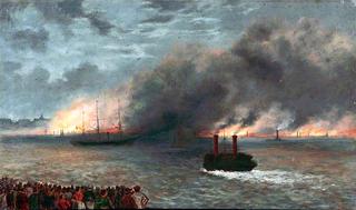 The Burning of the Liverpool Landing Stage, 28 July 1874