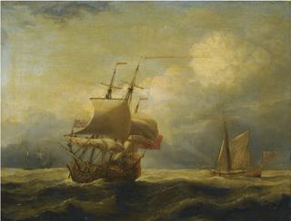 An English Ship Close-Hauled in A Strong Breeze