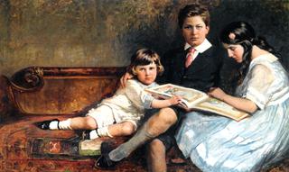 Three Children Reading