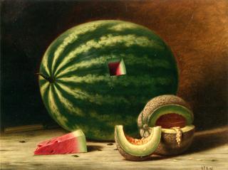 Still Life with Watermelon and Cantaloupe