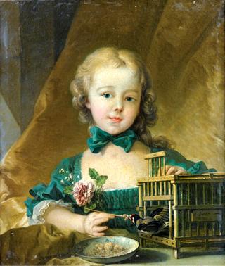 Portrait of Alexandrine Le Normant d'Étiolles, Playing with a Goldfinch
