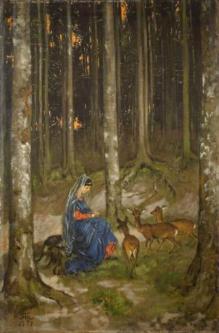 Genoveva in the solitude of the forest