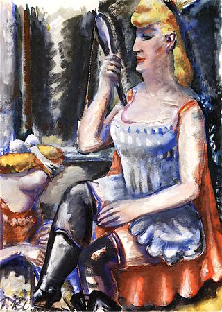 Lady with Hand Mirror and Maid