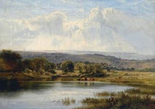Country Scene, Water and Cattle