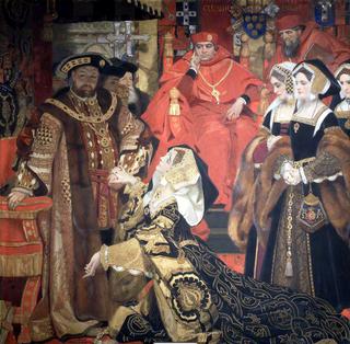 Henry VIII and Catherine of Aragon before Papal Legates at Blackfriars
