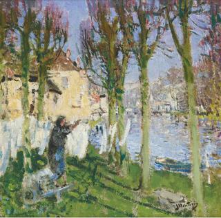 Laundress Hanging Washing