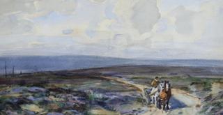 Horse and Cart on a Moorland Track (probably the N. Yorkshire Moors)