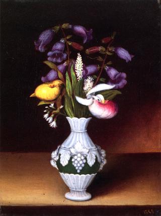 Floral Still Life with Lady Slippers and Virginia Blue Bells