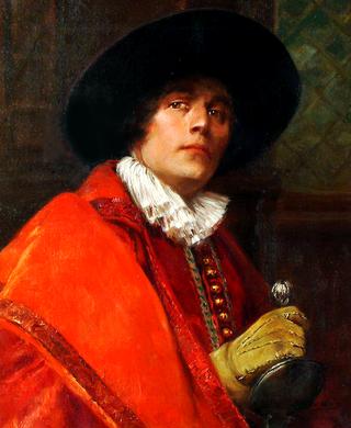 A Cavalier in a Red Cloak