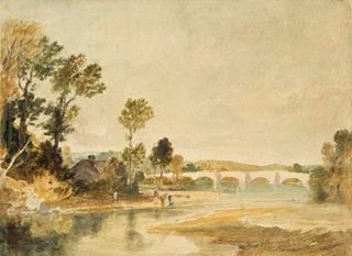 River scene with a bridge in the distance