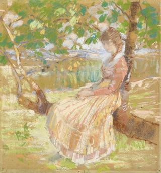 Girl Seated on a Tree