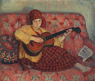 Young girl with guitar