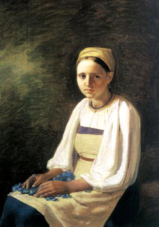 Peasant Girl with Cornflowers