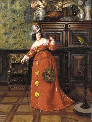 An Elegant Lady in a Salon