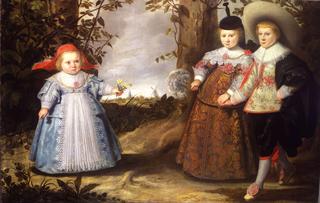 Three Children in a Landscape