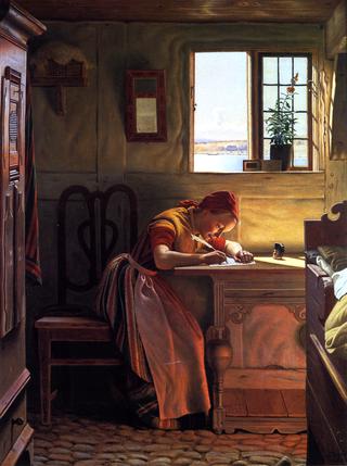 Young Girl Writing