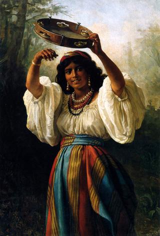 Gypsy with a Tambourine