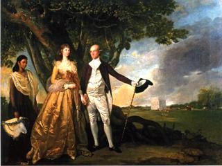 Warren Hastings and His Second Wife in Their Garden at Alipore