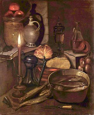 The Kitchen Table with Utensils, Fish and Mouse