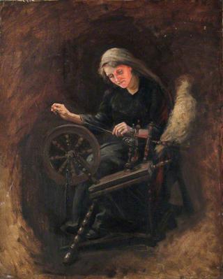 Woman at a Spinning Wheel