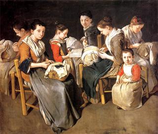 Women Working on Pillow Lace